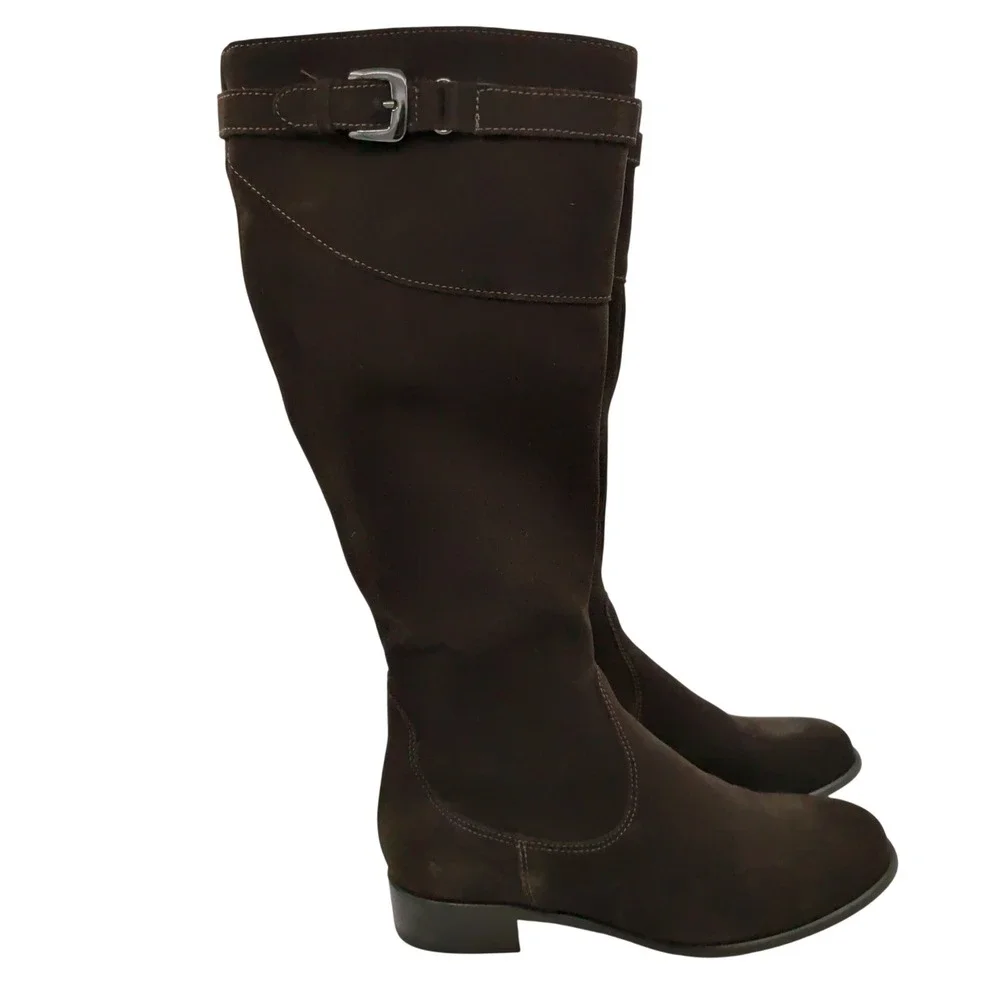La Canadienne Shane Brown Suede Waterproof Knee High Riding Boots Women 7 M